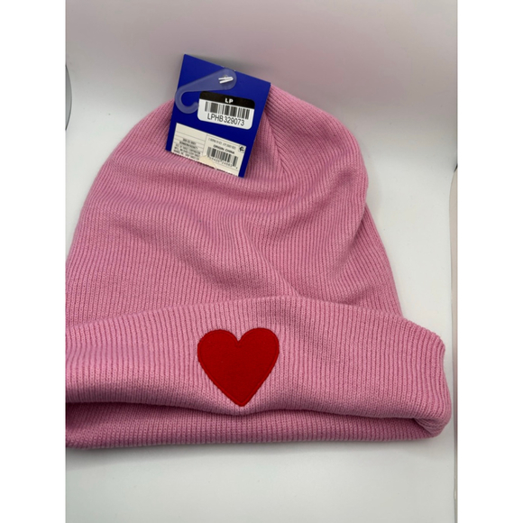 JoyLab Pink Red Heart Beanie NWT - Picture 3 of 3